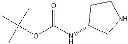 structue of (<I>R</I>)-(+)-3-(<I>tert</I>-Butoxycarbonylamino)pyrrolidine, the CAS No. is 122536-77-0