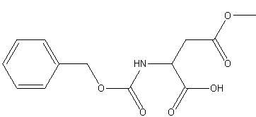 structue of Aspartic acid, N-[(phenylmethoxy)carbonyl]-, 4-methyl ester