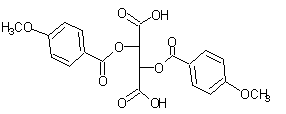 structue of Di-<I>p</I>-anisoyl-<I>D</I>-tartaric acid, the CAS No. is 191605-10-4